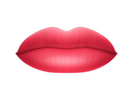 Female full lips, painted redのイラスト素材