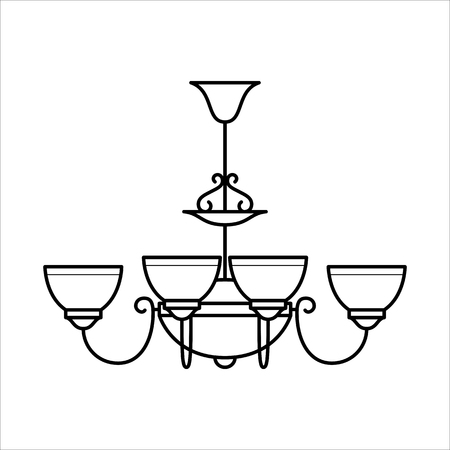 Ceiling lamp in outline style.のイラスト素材