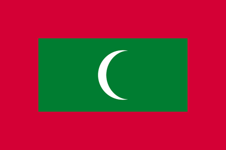 Maldives flag, vector flat styleのイラスト素材