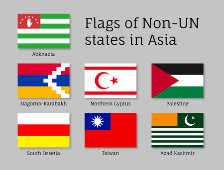 Set Of Flat Flags Of Non Un States Abkhazia Kashmir And Northern