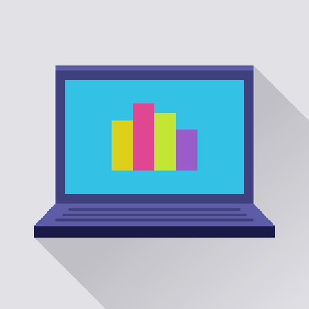 Laptop flat iconのイラスト素材