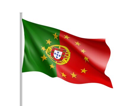 Portugal national flag with a star circle of EUのイラスト素材