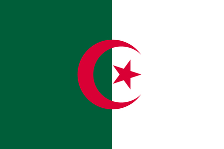 Algeria flag. National current flag, government and geography emblem. Flat style vector illustrationのイラスト素材
