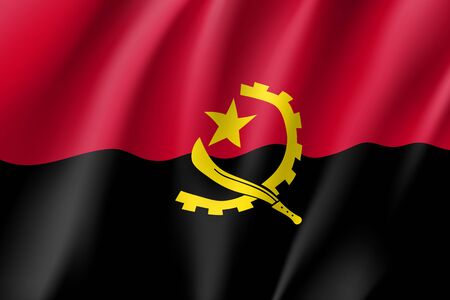 Angola realistic flagのイラスト素材