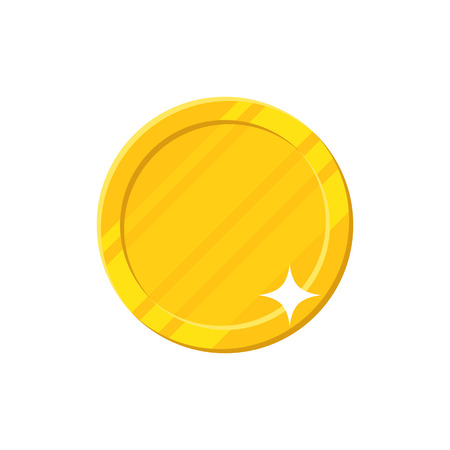 Clean coin bright shining. Blank template for finance, accounting, management and economics poster. Cartoon vector illustration on white backgroundのイラスト素材