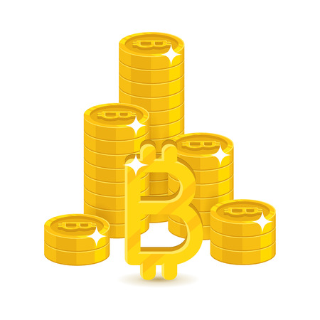 Column gold bitcoins stacksのイラスト素材
