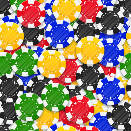 Collection casino chips style seamless patternのイラスト素材