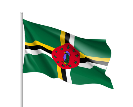 Waving flag of Dominicaのイラスト素材