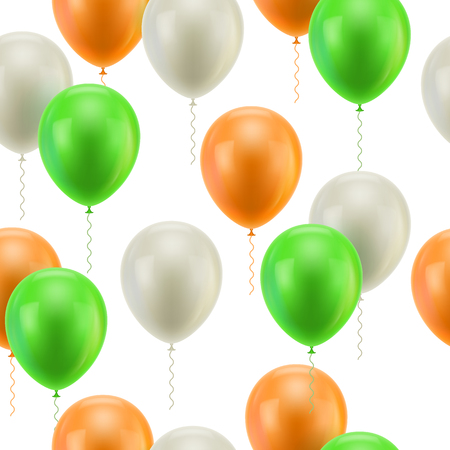 Colored balloons white background seamlessのイラスト素材