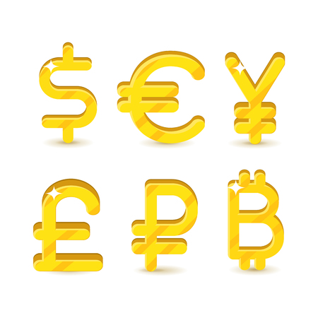 Gold signs world currenciesのイラスト素材