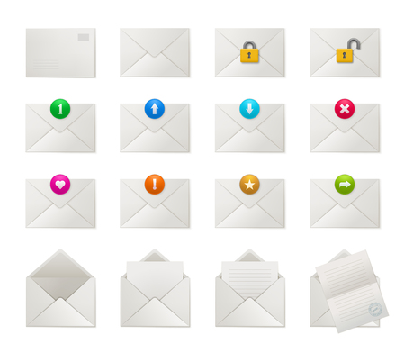Set envelopes with iconsのイラスト素材