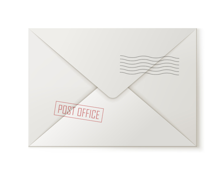 Post envelope, back view, isolatedのイラスト素材