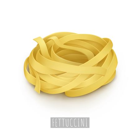 Fetuchini pasta, realistic isolated styleのイラスト素材