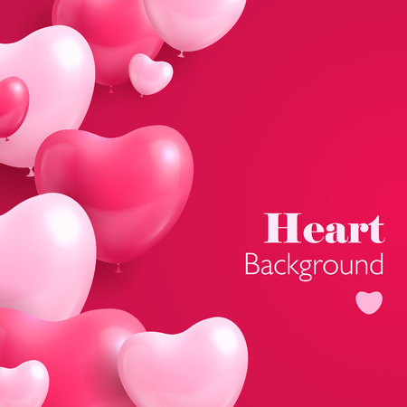 Realistic hearts balloon vector illustration.のイラスト素材