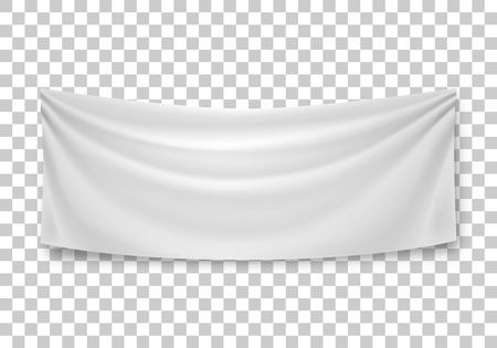 Blank horizontal banner, streamer, mockup, isolated on transparent background. Outdoors information ridgepole for inscriptions, slogans, mottos and so on. Vector illustration of canvasのイラスト素材