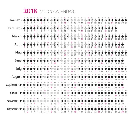 2018 flat lunar calendarのイラスト素材