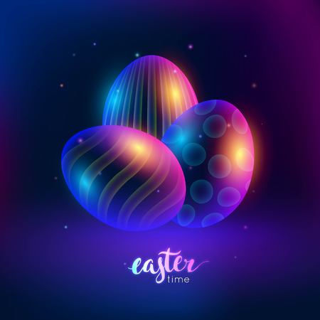 Easter time lettering banner realisticのイラスト素材
