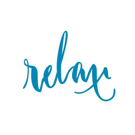 Relax lettering isolated. Inscription reminder on summer vacations, travel, rest. Vector illustrationのイラスト素材