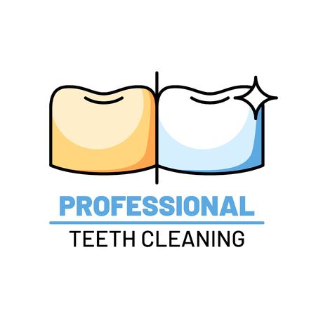 Professional teeth cleaning isolated logoのイラスト素材