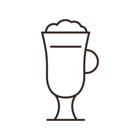 Cappuccino glass isolated linear iconのイラスト素材