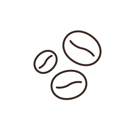 Coffee beans isolated linearのイラスト素材