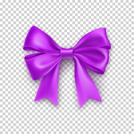 Purple ribbon bow isolated on whiteのイラスト素材