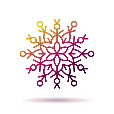 Colorful snowflake sign with shadowのイラスト素材
