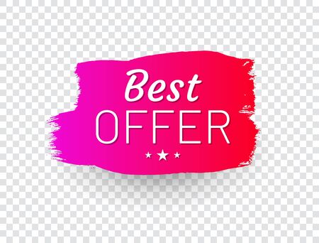 Best offer label in shape of paintbrush stroke.のイラスト素材