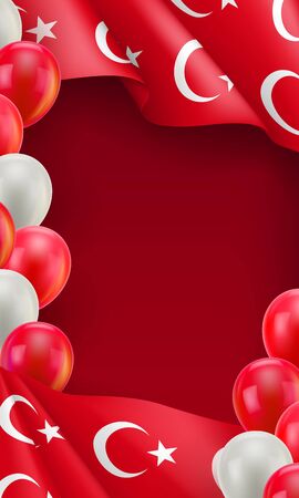 Turkey patriotic banner with space for textのイラスト素材