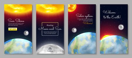 Solar system vertical flyers setのイラスト素材