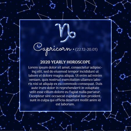 Capricorn astrology horoscope prediction bannerのイラスト素材
