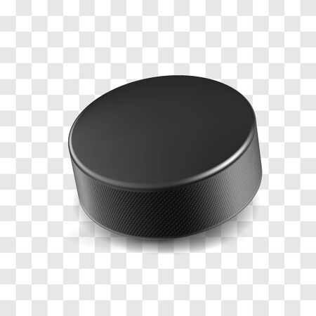 Realistic black rubber hockey puckのイラスト素材