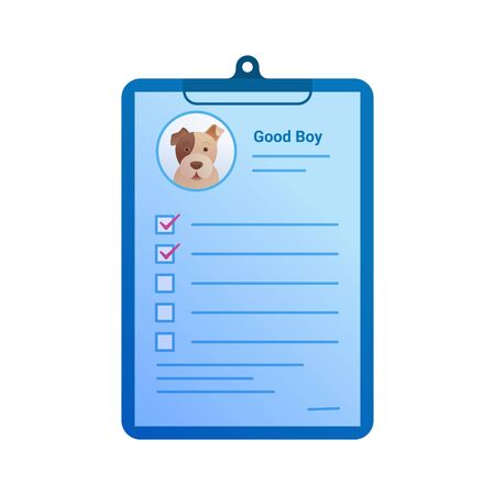 Clipboard with veterinary checklist isolated icon.のイラスト素材