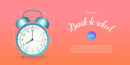 Time to back to school banner template. Stationery store, online education, e-learning website,...