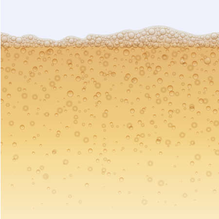 Champagne drink with bubbles background. Fizzy carbonated soda water drink, elegant sparkling repeating print. Poster, banner design element realistic vector illustrationのイラスト素材