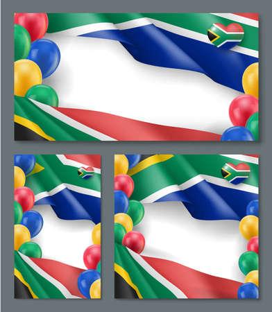 South Africa banners in national flag colors setのイラスト素材