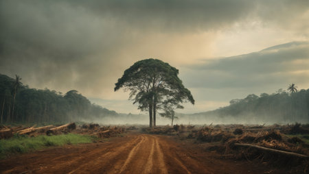 deforestation, environmental problemの素材