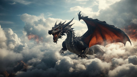 black dragon in the cloudsの素材