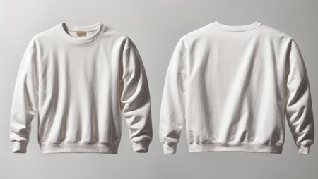 Blank White Long Sleeve Sweatshirt Mockup Front and Back View Mockupの素材