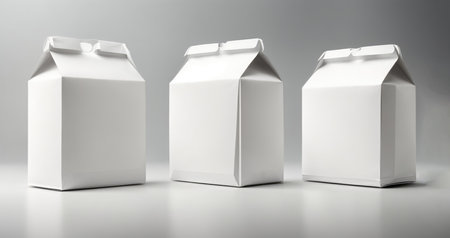 Milk carton package mockup on white background. 3d renderingの素材