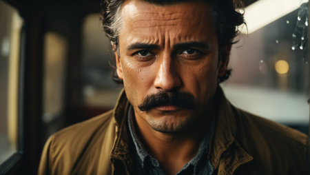 Portrait of a man with a mustacheの素材