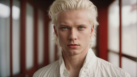 portrait of an albino manの素材