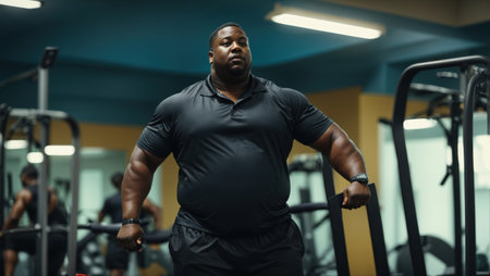 plus size man in the gymの素材