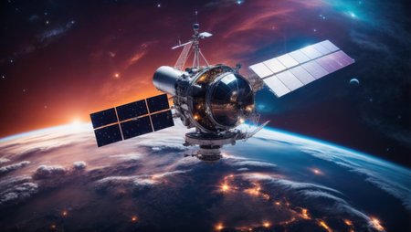 Satellite in spaceの素材