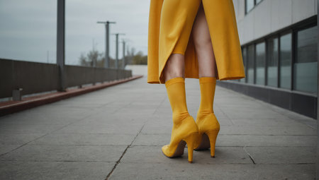 yellow women's shoesの素材