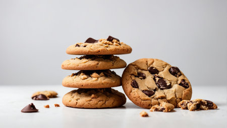 Chocolate chip cookies isolatedの素材