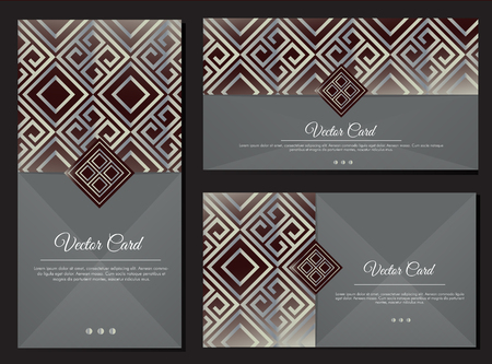 Brochure, Invitation, Folder, Business Identity, Log template, Silver Pattern Luxury Vector Background Template Setのイラスト素材