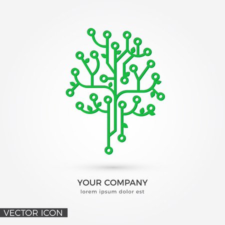 Circuit Tree , VECTOR LOGO / ICON TEMPLATEのイラスト素材
