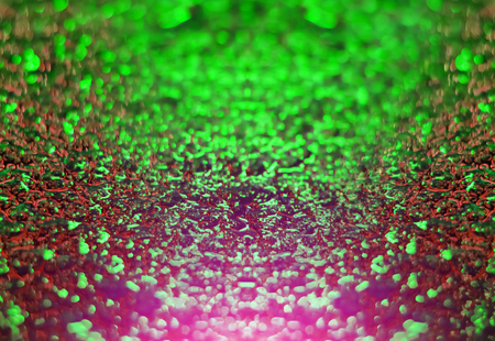Spectacular texture with bright stains on wet asphalt. Neon lightの写真素材
