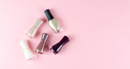 Nail Polish is on a gentle background. Cosmeticの写真素材